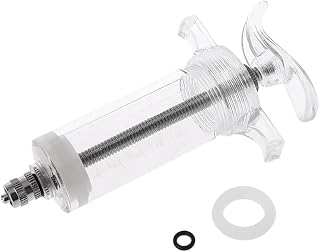 Clear Plastic Veterinary Syringe, Reusable Multi-Purpose Animal Poultry Measuring Watering Refilling Filtration Feeding Syringe, Pack of 1, 100ml