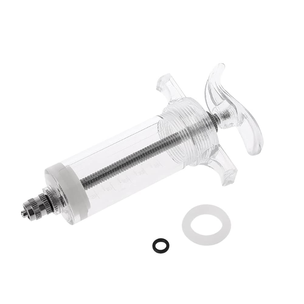 Clear Plastic Veterinary Syringe, Reusable Multi-Purpose Animal Poultry Measuring Watering Refilling Filtration Feeding Syringe, Pack of 1, 100ml
