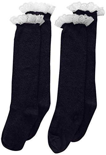 Jefferies Socks Girl's Lace Boot Knee High 2 Pair Pack