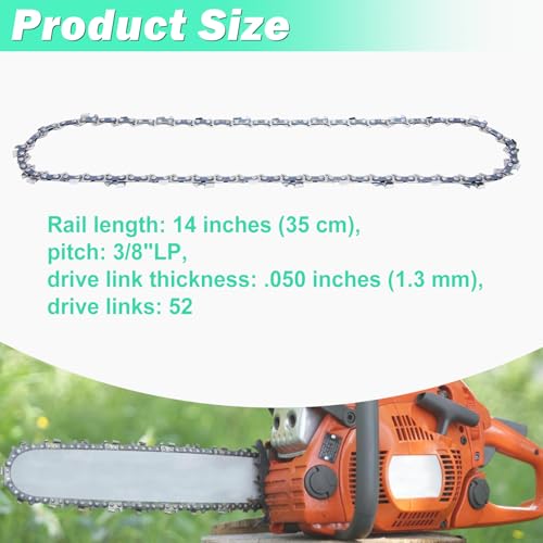 Chaîne de tronçonneuse 3/8 LP 1.3 mm 52 maillons pour guide 35 cm Einhell et Dolmar - 3