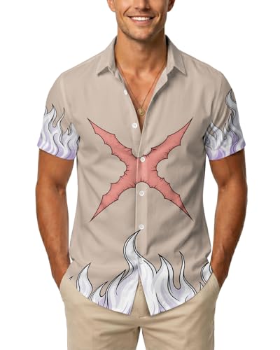 99TIMORO Character Hawaiian Shirt for Men Short Sleeve Top