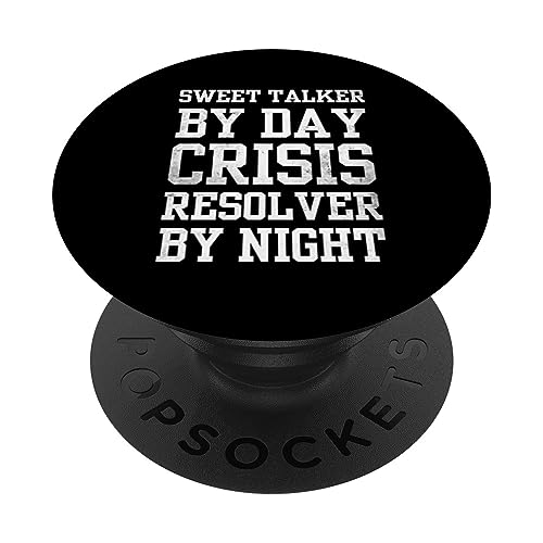 Funny Crisis Negotiator Crisis Resolver by Night PopSockets Swappable PopGrip, Black