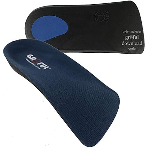 gr8ful® Orthotic Insoles for Plantar Fasciitis / Achilles Tendonitis | 1 pair | 3/4 length | Arch Support for Over Pronation & Flat Feet - Reduce Heel, Knee & Back Pain | Men Women Kids Running M Cover