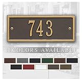 Extra-Small Whitehall™ Personalized Cast Metal Address plaque - The Hartford Petite Plaque. Made in the USA. BEWARE OF IMPORT IMITATIONS. Display your address and street name. Custom house number sign.