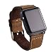 Produktbild OKCS Leder Armband - kompatibel mit Watch Series 1, Series 2, Series 3, Series 4, Edition echtes Leder [ Version 2019 ] Uhrenband Erstatzband 42 mm + Connector - Moccabraun
