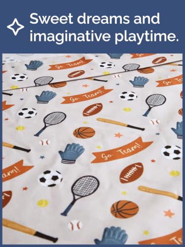 Image of Kids Twin Size Sports Bed Sheets - 3 Piece Kids Sports Sheet Set - Game Day Bedding - Ultra-Soft, Cute & Cozy - Breathable & Machine Washable - Wonderful Fun Bed Set for Boys, Girls, Teens & Toddlers