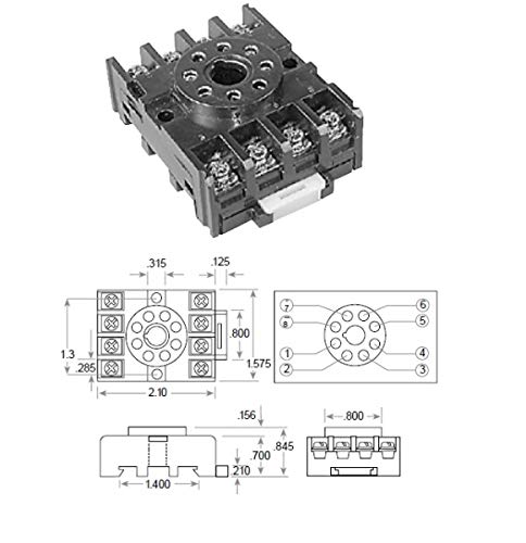 RADWELL VERIFIED SUBSTITUTE 8501NR51-SUB Substitute for Schneider Electric 8501NR51, Socket, 8 PIN OCTAL Base 10A 600V DIN Mount Socket