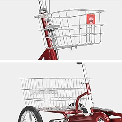 ZJZ Dreirad-Fahrrad, 7-Gang-Dreirad für Erwachsene mit Gepäckkorb für Freizeit-Einkaufsübungen Herren-Damen-Fahrrad (Größe: Schwarz) – Bild 4