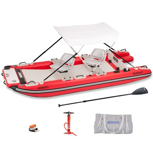 Sea Eagle FastCat Catamaran 2 Person Inflatable Boat-Rigid, High-Pressure, All-Drop Stitch, Easy...