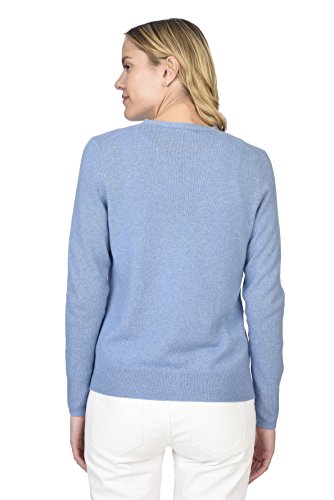 Image of State Cashmere Women's 100% Pure Cashmere Button Front Long Sleeve Crew Neck Cardigan Sweater