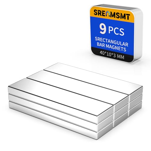 Image of Powerful Neodymium Bar Magnets, 9 Pack Heavy Duty Magnet, 40x10x3mm