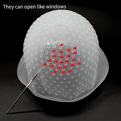 Half Arc Holes Highlighting Cap Reusable Highlight Cap Silicon Prehole Hair Highlighting Cap Thick Hair Cap For Highlights Diy Dyeing Color Highlight Cap With Hook #TOP1