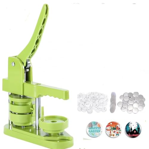 NEWFUN Macchina per spille, Macchina per fare le spille, Pin make, 58mm Push-Pull DIY Pin Maker, Include 100 set di bottoni in plastica per la creazione di forniture personalizzate