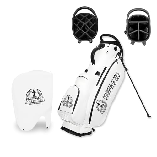 Custom Golf Bag Pu Leather Personalized Stand Golf Bag Lightweight Waterproof Design, Multiple Pockets &Amp; Strap, Club Travel Gift For Men/Women
