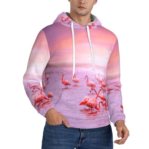 Sweat à capuche homme flamants roses idéal pour le quotidien urbain