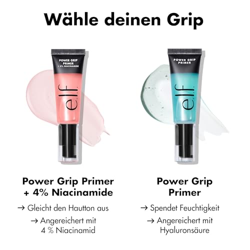 e.l.f. Power Grip Primer + 4% Niacinamide, Gel-Based & Hydrating Face Primer, Evens Skin & Brightens, Grips Makeup, Vegan & Cruelty-Free, 0.811 Fl Oz