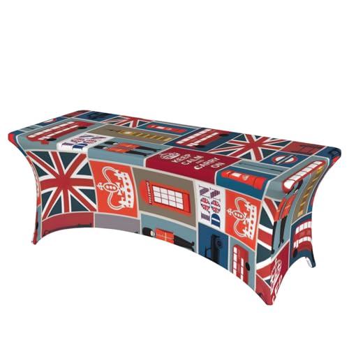 Nappe rectangulaire élastique motif Angleterre grande table - 2