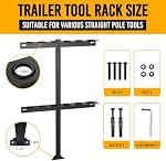 Shovel Holder for Truck, Hand Tool Rack with 6 Tool Holes for Open Style Trailers, Yard Tool Organizer for Garage with Rubber Grommets and Mounting Hardware Fit for Shovels, Rakes, Hoes | Scratch-Resistant