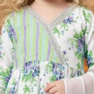 Image of A.T.U.N. (ALL THINGS UBER NICE) Girls 100% Cotton Printed Kurti, Sharara & Dupatta Set | Traditional Indian Clothing for Kids | Soft Breathable Fabric Comfortable Outfit Set