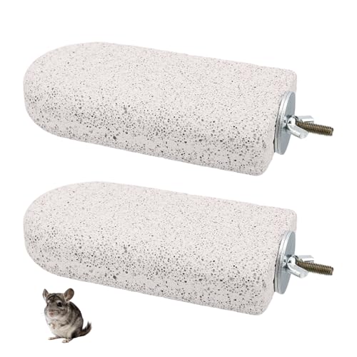 Sinbana 2pcs Chinchilla Lava Ledge, Pumice Climbing Platform & Chewing Toy Teeth Grinding Cage Accessories Lava Rock Chew Stuff for Rats Gerbil Chinchillas Squirrels Guinea Pigs Hamsters