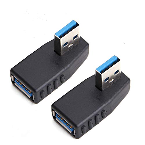USB 3.0 Adapter 90 Degree Male to Female Coupler Connector Plug Right Angle 2PCS by Oxsubor