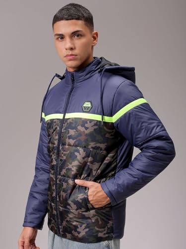 Image of The Indian Garage Co Men's Slim Fit Camouflage Puffer Jackets