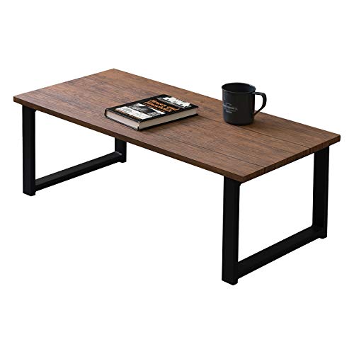 萩原 ローテーブル センターテーブル テーブル 机 【木目調天板×スチール脚】 インダストリアル リビング ソファテーブル 幅90 ブラウン LT-4394BR