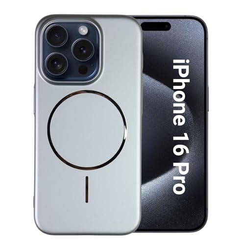 Image of AIBEX Ultra-Thin Mag-Saf Back Cover Case Compatible with iPhone 16 Pro| Slim Fit Scratch-Resistant Matte | Magnetic Wireless Charging | Microfibre Lining | Camera Protection (PC Material) - Silver
