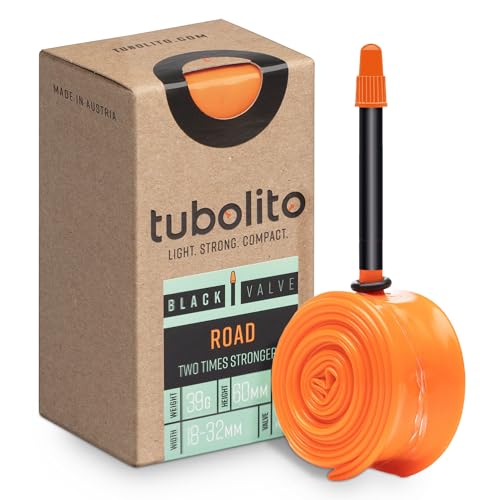 TUBOLITO 9120077573984 Cámara de aire-carretera-700c-válvula de 60 mm-Negra, Adultos Unisex