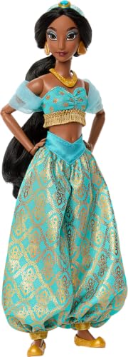 Mattel Disney Princess Jasmine Sparkling Collector Fashion Doll | 11" Tall, 11 Articulation Points, Posable Doll in Signature Look, Removable Outfit, Shoes, Necklace & Earrings - image 6