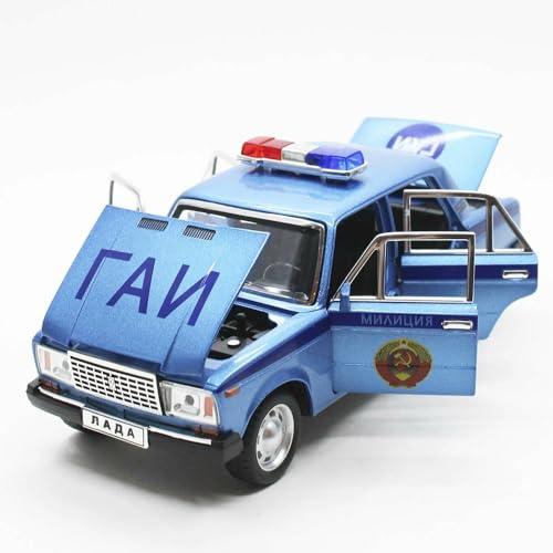 Image of 1:24 Scale Police Toy Car Diecast Metal Cars Police Jeep Model Car for Kids Light Sound Pullback with Openable
