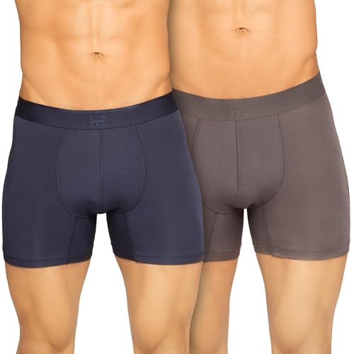 Image of HIELABS Micromodal Pouch Underwear for Men | Regular Fit Trunk | Ultra Soft & Breathable | Anti Odour | Ultrasoft Waistband | Men AllDayFit | Pack of 2 with Two Different Colours | ALL Sizes