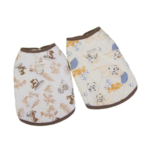 Morycat犬服 秋冬 厚い 可愛い ジャケット 袖なし 暖かい 防寒 ドッグウェア Dカン タンクトップ 綿服 着脱簡単 お出かけお散歩 小中型犬 (ブルー,S)