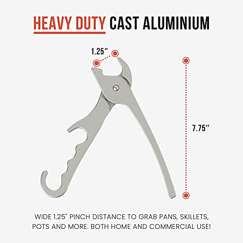 Chef Pomodoro Premium Pizza Pan Gripper, 8-Inch Cast Aluminum, Deep Dish Heavy Duty Pans, Gripper Clip Tongs For Oven Microwave Clamp #TOP1