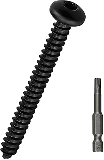 #12 x 2 Black Torx Pan Head Sheet Metal Screws 30 Pack, 304 Stainless Steel 18-8 Self Tapping Screws for Metal & Wood & Plastic, Black Coated, 1pcs Star Driver Bit Included