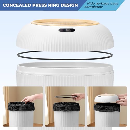 pukomc smart sensor wastebasket convenient and hygienic easy to use technology sensor waterproof wastebasket plastic trash can for kitchen bathroom bedroom living room office and outdoor