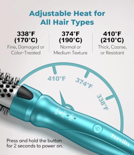 Terviiix Thermal Brush, MINI 1 Inch Hot Brush, Ionic Heated Round Brush, Tourmaline Ceramic Ionic Curling Iron for Short Hair, Adjustable Temperature, Dual Voltage - 3