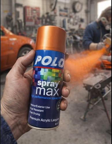 Image of Polo Spray Paint for Metal,Wood,Walls and Automotive Cars,Bikes(Multipurpose)|Quick Drying|Durable|400ml (Copper)