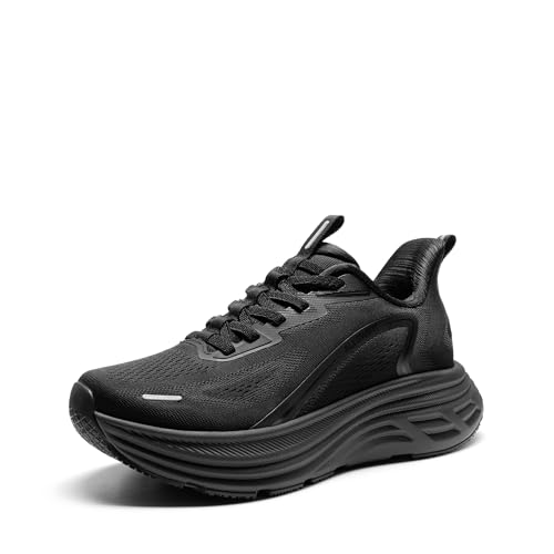 Women's Slip On Walking Shoes Hands-Free Cushion Running Tennis Shoes Non-Slip Comfortable Workout Gym Sports Athletic Fashion Sneakers 7 Black