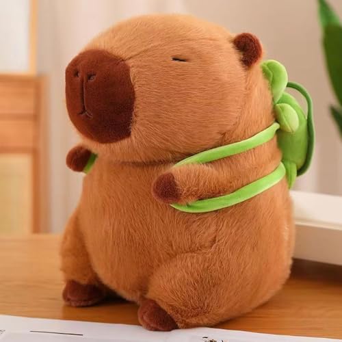 YANGUN Capybara Stuffed Animal with Turtle Backpack - 23cm Plush Doll, Realistic Simulation Pillow Gifts for Children Boy Girl - Image 5