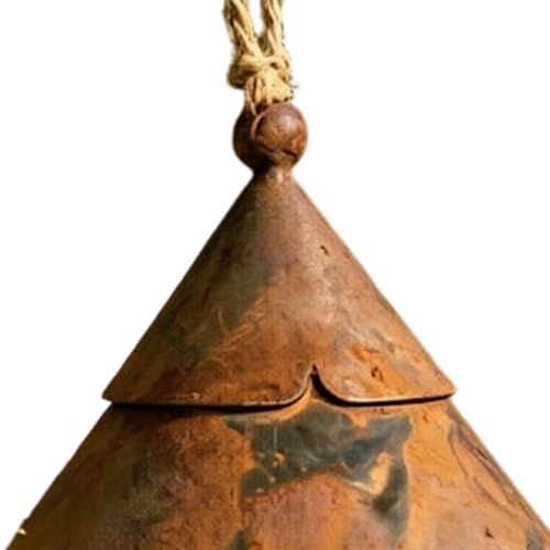 Maison à oiseaux en métal rustique avec double trou pour déco de jardin - 7