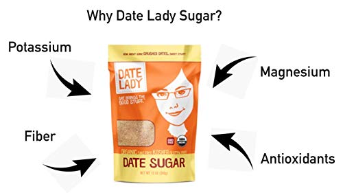 Organic Date Sugar, 12 oz | 100% Whole Food Sweetener | Vegan, Paleo, Gluten-free & Kosher | 100% Ground Dates | Contains Fiber from the Date (1 Bag)