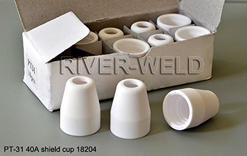 Riverweld 100Pcs Pt-31 Lg-40 Jg40 Plasma Cutting Consumables Standard Tips Nozzle 18866 Electrode 18205 Shroud Shield Ceramic Cup 18204 Fit Cut40 50 With Plasma Cutter Torch #TOP6