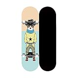 31' Planches À Roulettes Complète Mini Cruiser, 8-En-1 Double Kick 9 Couche Canadienne De Bois D'érable Pour Adultes Tricks Skate Board Pour Adultes Enfants Planche À Roulettes,F,flashing wheel