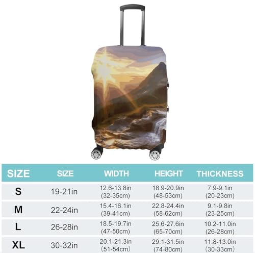 Mountain Sunrise Landscape Luggage Covers Tsa Approved Suitcase Cover Elastic Washable Luggage Sleeve Carry on Cover Protector Anti-Scratch Suitcase Protector Fits 19-30 Inch Case(M)2