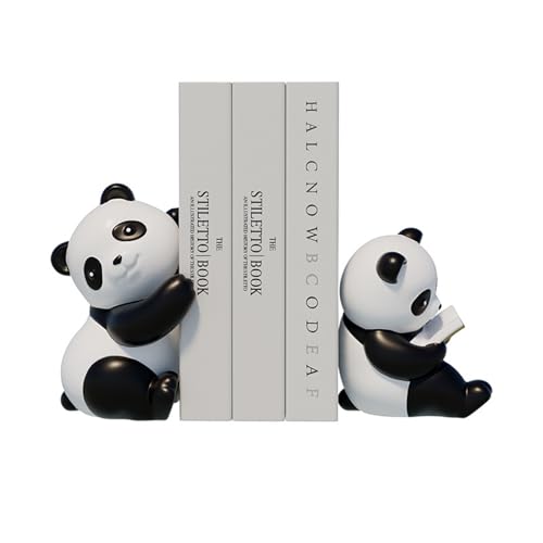 Artkingdome Luxury Ceramics Panda - Heavy Duty Decorative Bookends for Book Readers(1 Pair)