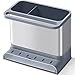 APEXCHASER Organizador para Fregadero, Organizador Utensilios de Acero Inoxidable, Escurridor de Cubiertos de 2 Compartimentos, Bandeja de Goteo extraíble, 18x12x15,5 CM, Gris