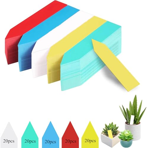 Uxreoib Set de 100 Étiquettes pour Plantes, 10x2cm Étiquette de Jardin en Plastique , Intempéries et Réutilisables, Etiquette Semis pour Jardins, Vergers ou Fermes