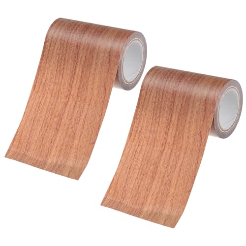 Image of M METERXITY 2-Roll Wood Grain Repair Tape, 3.15in x 15ft Textured Realistic Self-Adhesive Wood Floor Tape Contact Paper for Furniture /Floors /Home [Chocolate Pine]