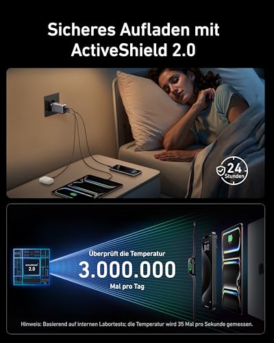 Anker Prime 100W USB C Ladegerät, 3 Port GaN Schnellladegerät – Ansicht 5